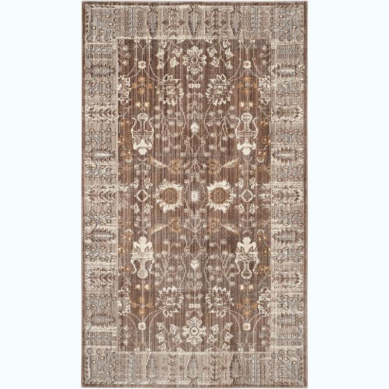 Valencia VAL118 Power Loomed Indoor Accent Rug - Brown/Beige - 3'x5' - Safavieh