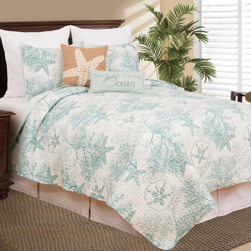 C&F Home Ocean Treasures Coastal Beach Theme Sea Life Full/Queen 3 Piece Quilt Set