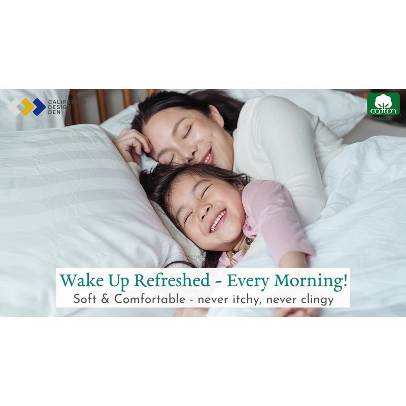 Fitted Sheet Only, Striped 500 Thread Count 100% Cotton Sateen, Deep Pocket by California Design Den - Stripe - Grey, Queen