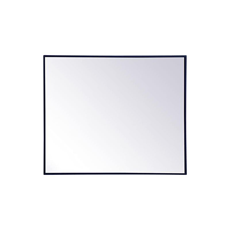 Elegant Lighting Metal frame rectangle mirror 30 inch x 36 inch in Blue