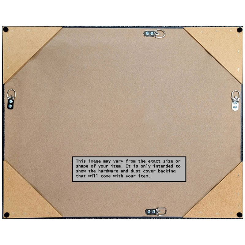 32" x 26" Non-Beveled Nero Black Wood Wall Mirror - Amanti Art: Modern Rectangle, Wall Mount, Includes Hardware