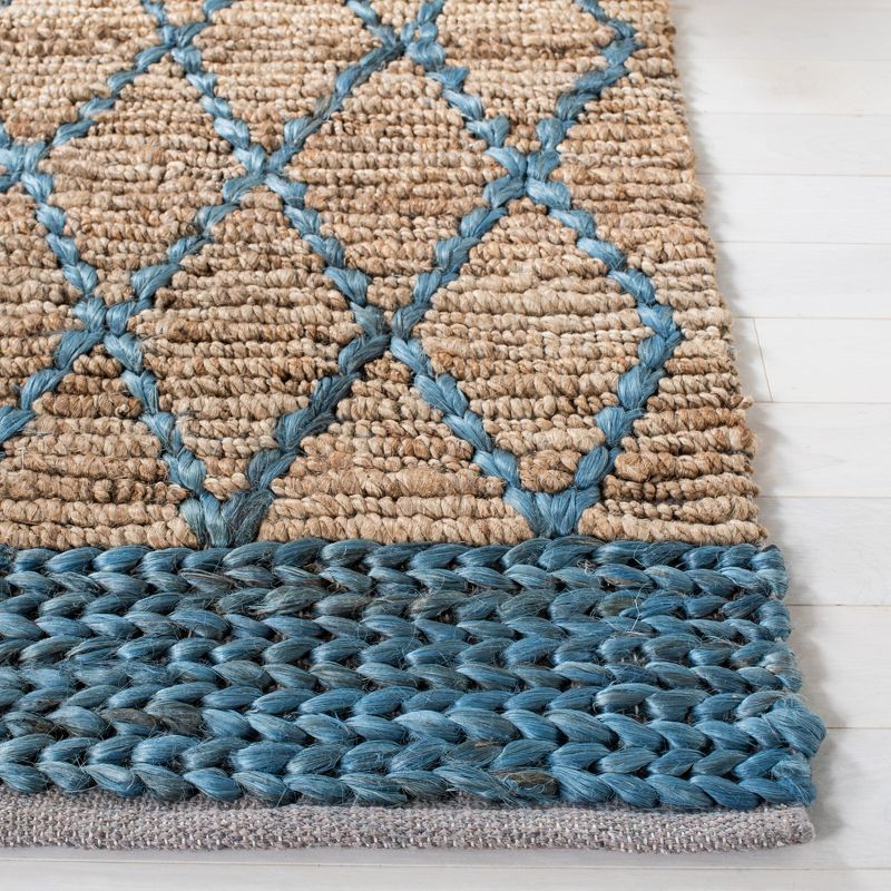 Natural Fiber NF951 Hand Loomed Area Rug - Natural/Navy - 4'x6' - Safavieh.