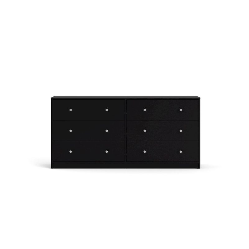 Tvilum Portland 6 Drawer Double Dresser, Black