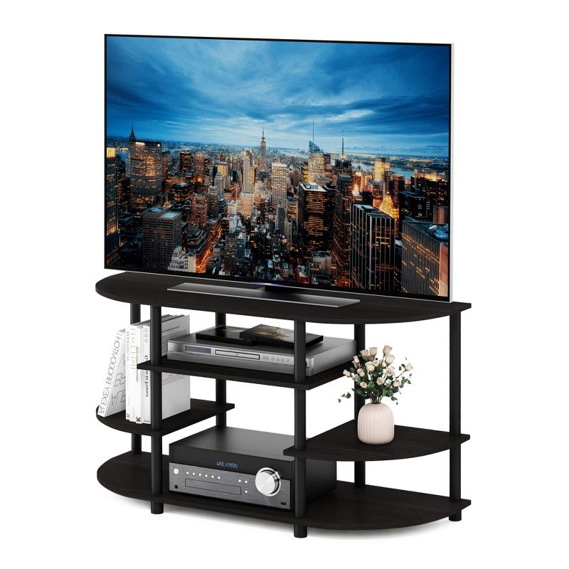 Furinno Simple Design TV Stand for TVs up to 44" Console Table Media Entertainment Center Bookcase Shelves for Living Room,Espresso