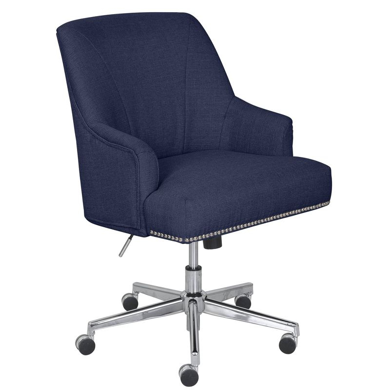 Style Leighton Home Office Chair Sanctuary Blue - Serta: Swivel, Adjustable, Wood Frame, Fixed Arms
