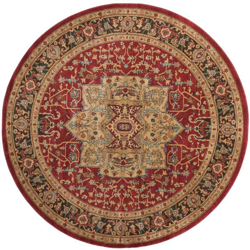 Mahal MAH625 Power Loomed Indoor Area Rug - Natural/Navy - 6'7" round - Safavieh.