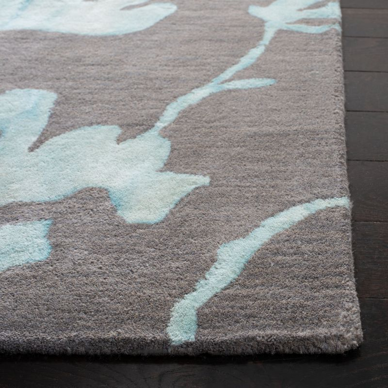 Dip Dye DDY716 Hand Tufted Runner Rug - Grey/Turquoise - 2'3"x10' - Safavieh.
