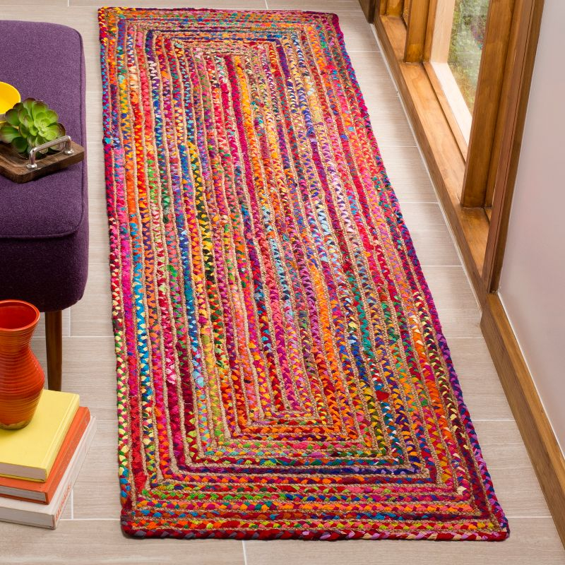 Cape Cod CAP202 Woven Indoor Runner Rug - Red/Multi - 2'3"x14' - Safavieh