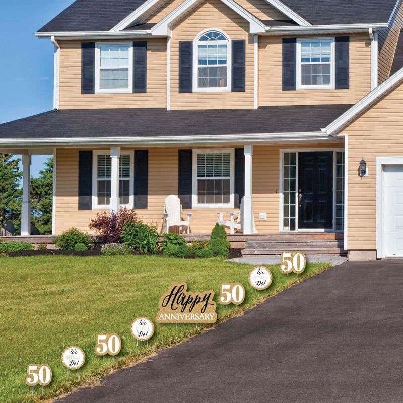Big Dot of Happiness We Still Do - 50th Wedding Anniversary - Yard Sign & Outdoor Lawn Decorations - Anniversary Party Yard Signs - Set of 8