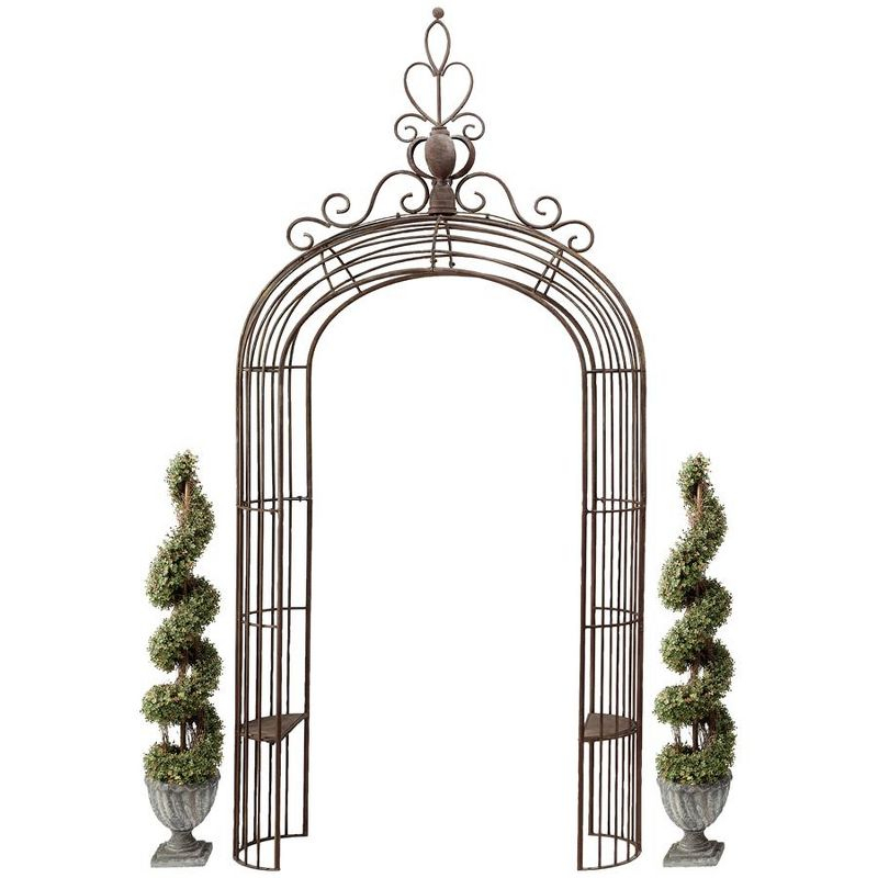 Ophelia & Co. Dex 56'' W x 16.5'' D Steel Arbor with Bench in Brown