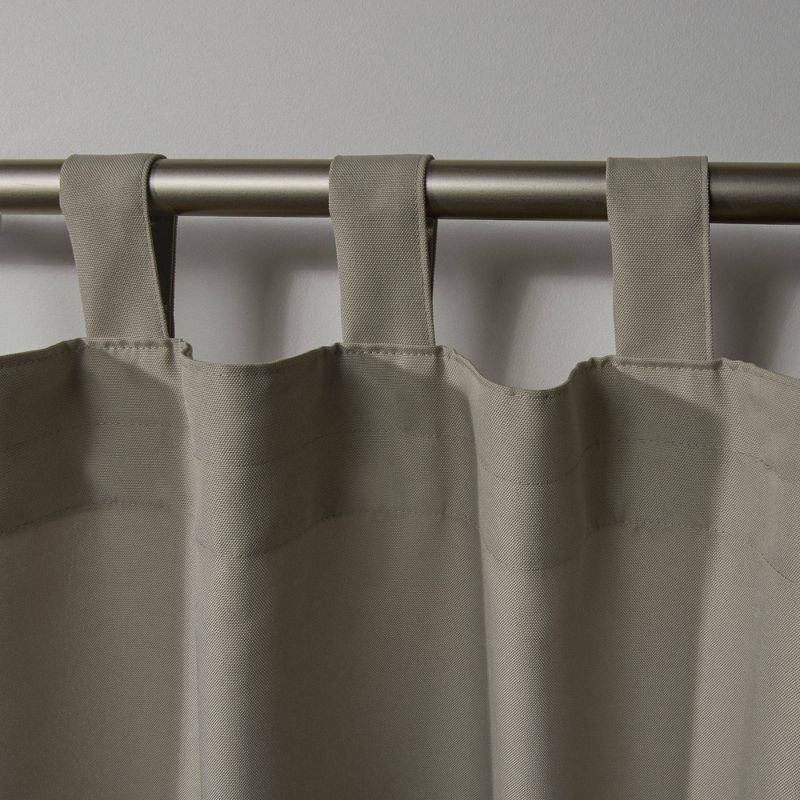 Set of 2 (96"x54") Indoor/Outdoor Solid Cabana Tab Top Window Curtain Panel Taupe - Exclusive Home