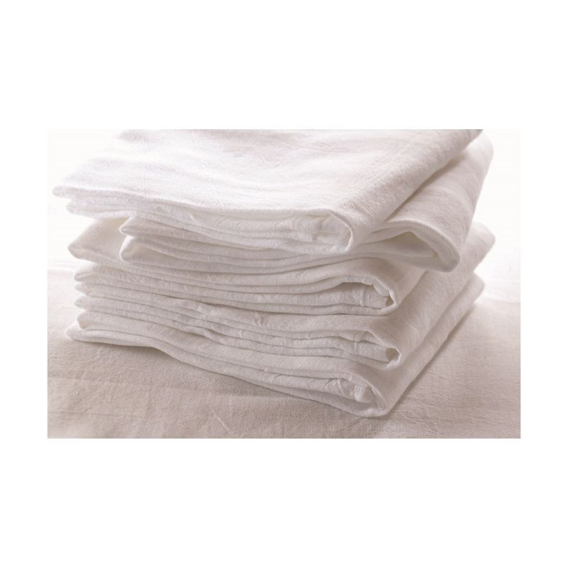 tagltd Set of 5 White Cotton Flour Sack Dishtowels for Kitchen, 28x29 inches, Machine Washable Everyday Kitchen Textiles