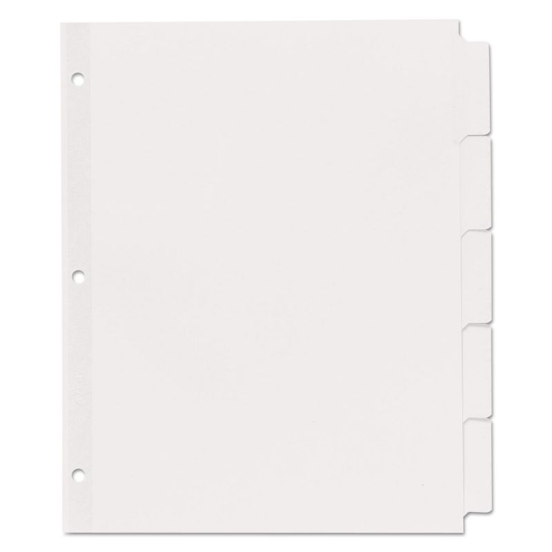 Avery Print & Apply Clear Label Dividers w/White Tabs 5-Tab Letter 5 Sets 11492