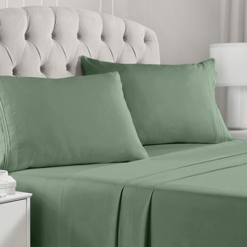 Mellanni Brushed Microfiber Pillowcase Set of 2, King, Sage