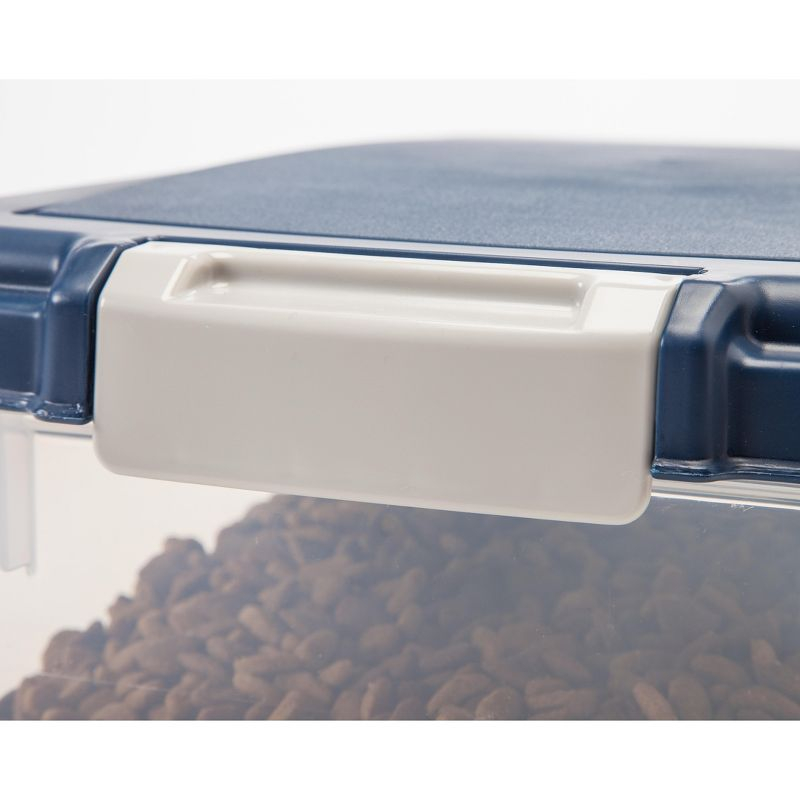 IRIS USA 30 lbs & 11 lbs Combo Airtight Dog Food Storage Container, Stackable Treat Box, Casters, Keep Fresh, Easy Mobility, Navy