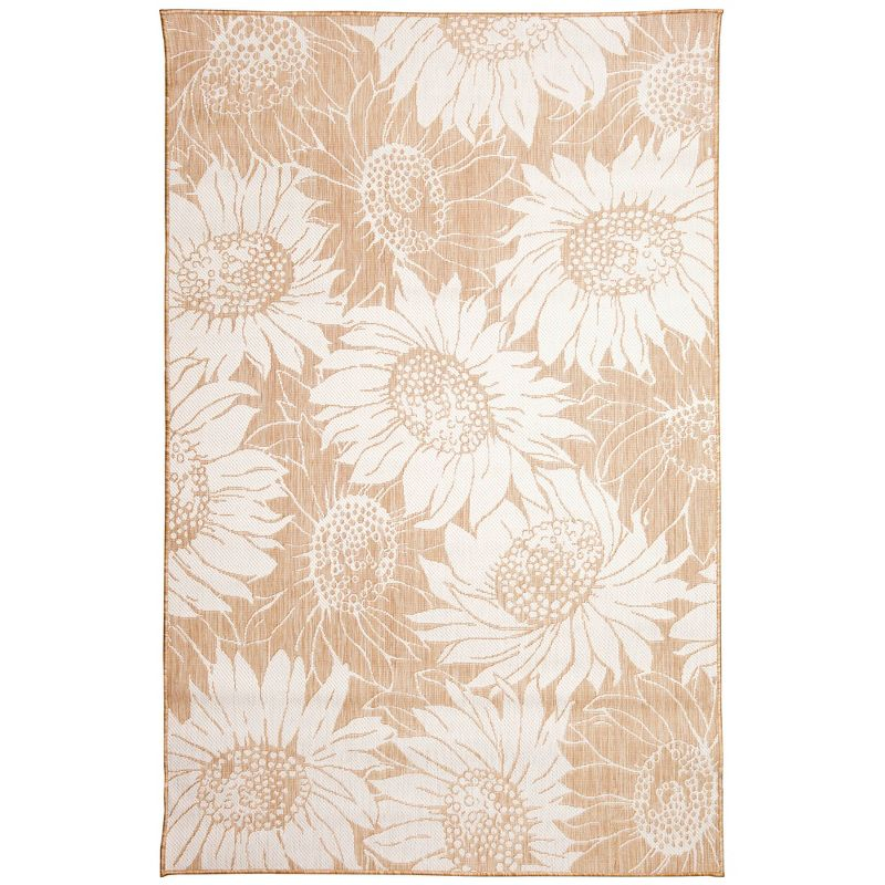 Liora Manne Carmel Sunflower Field Indoor/Outdoor Rug Sand 6'6" x 9'4"