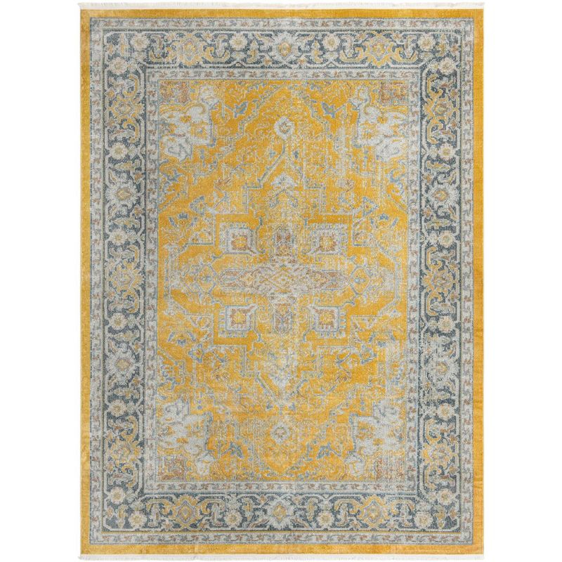 Unique Loom Baracoa Collection Area Rug - Prado (9'  x 12' Rectangle Yellow/Ivory)