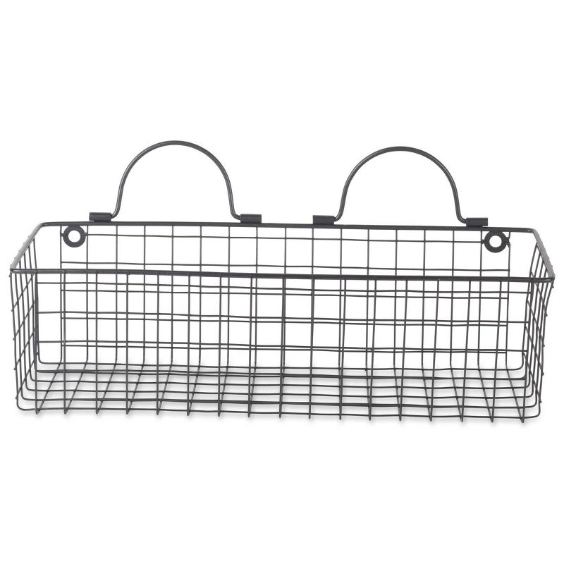 Medium Black Wire Wall Basket Set/2