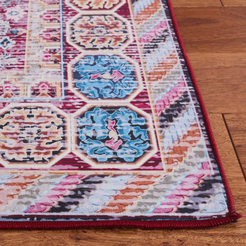 Tucson TSN164 Power Loomed Machine Washable Area Rug - Blue/Red - 6'x9' - Safavieh.
