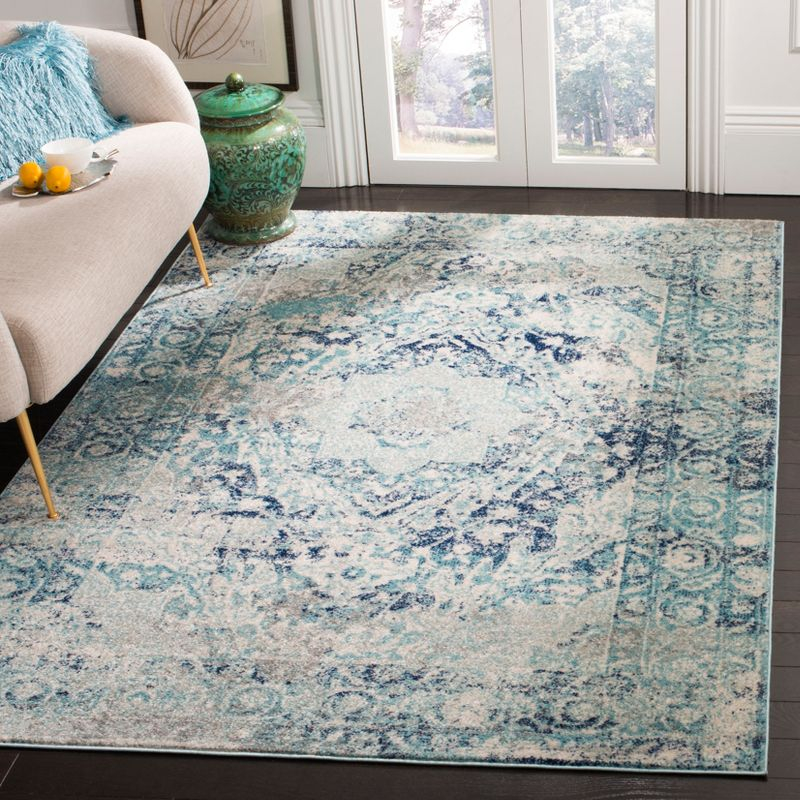 Madison MAD152 Power Loomed Indoor Area Rug - Ivory/Blue - 5'3"x7'6" - Safavieh