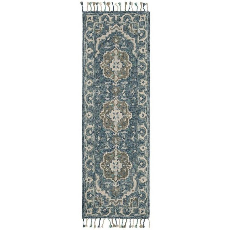 Aspen APN230 Hand Tufted Indoor Runner Rug - Dark Blue/Grey - 2'3"x7' - Safavieh