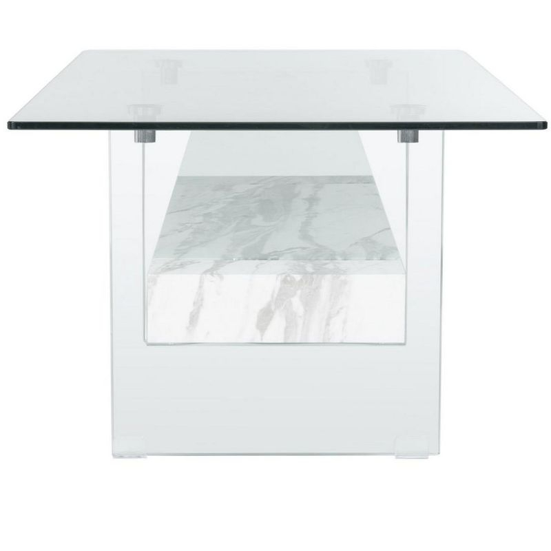 Kayley Coffee Table - Glass/White - Safavieh