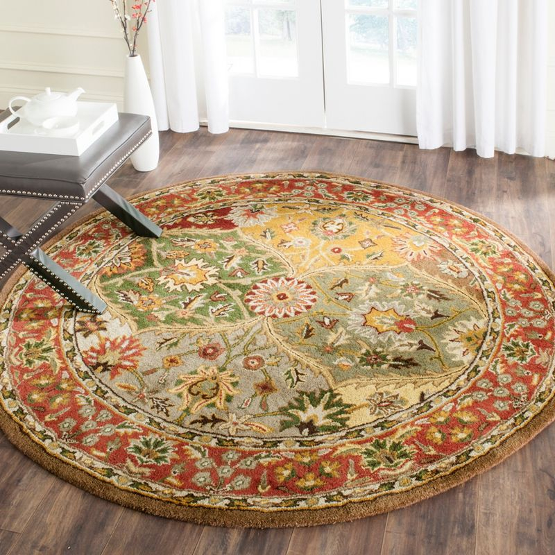 Heritage HG111 Hand Tufted Area Rug - Multi - 6' Round - Safavieh.