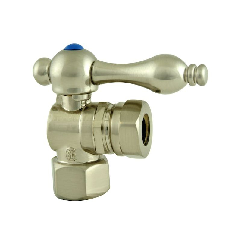 Kingston Brass Vintage 1/2-Inch FIP x 1/2 or 7/16-Inch Slip Joint Quarter-Turn Angle Stop Valve