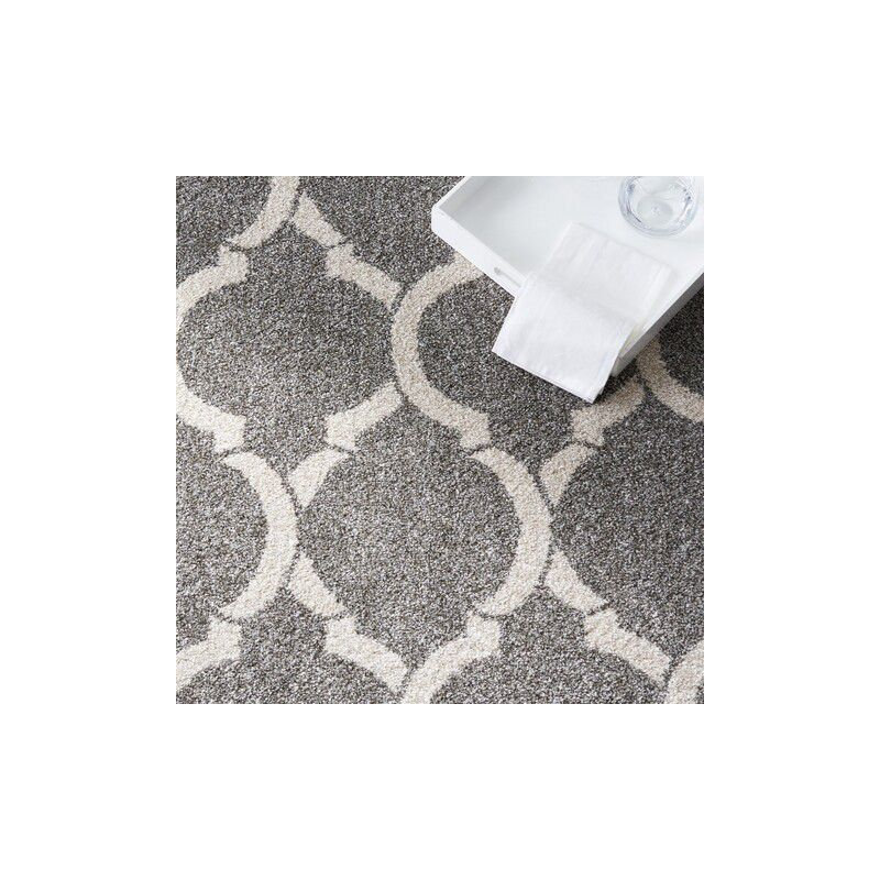 Amherst AMT415 Power Loomed Indoor Area Rug - Dark Grey/Beige - 8'x10' - Safavieh