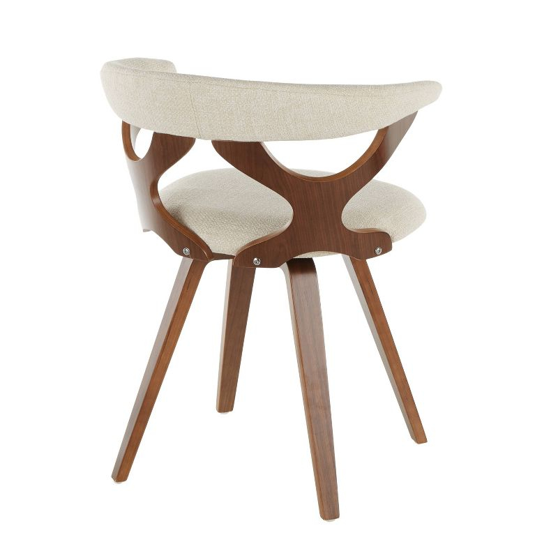Gardenia Mid-Century Modern Dining Accent Chair with Swivel Cream - LumiSource: Bent Wood Legs, Polyester Upholstery, 250lb Capacity