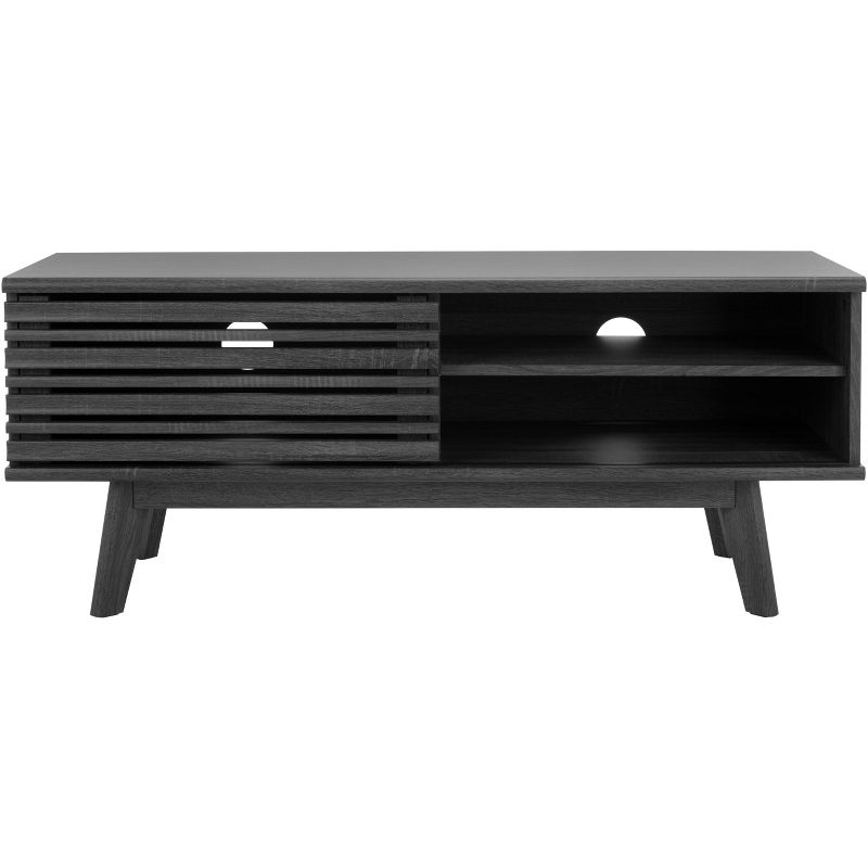 Aurelio 1 Shelf Media Stand - Distressed Black - Safavieh
