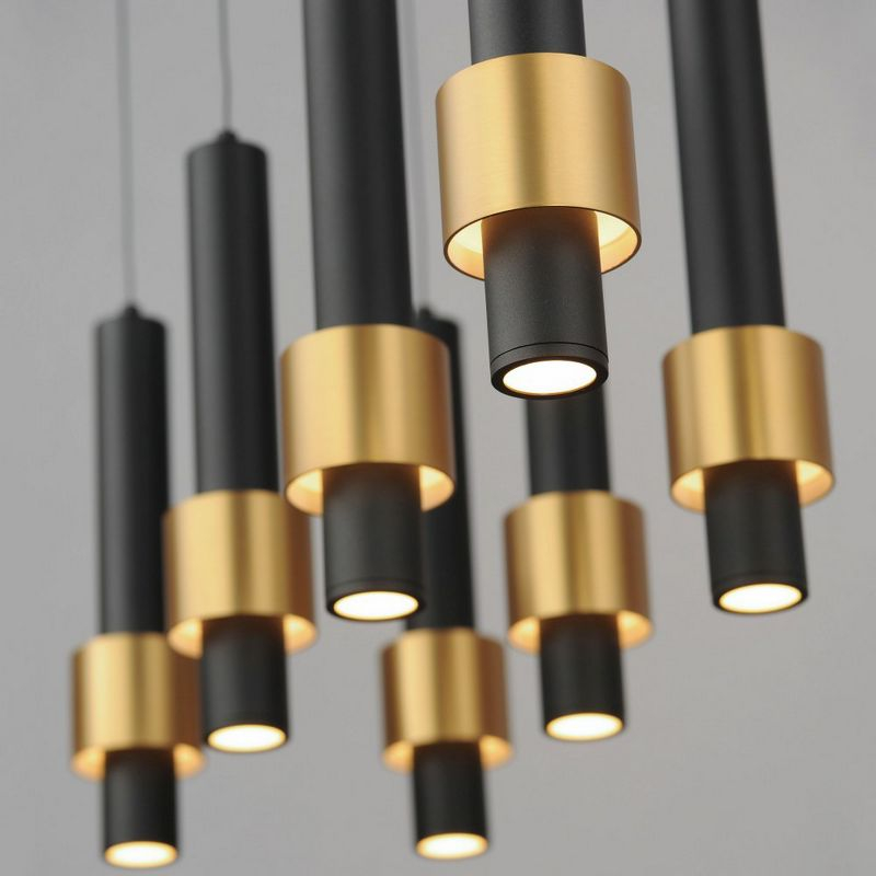 ET2 Lighting Reveal 8 - Light Island Pendant Light in  Black/Gold