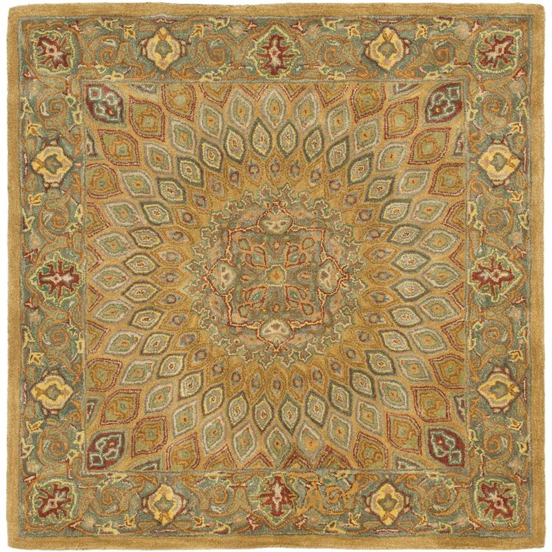 Heritage HG914 Hand Tufted Area Rug - Light Brown/Grey - 6'x6' - Safavieh.