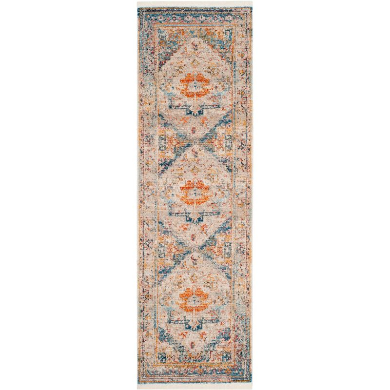 Vintage Persian VTPB438 Power Loomed Runner Rug - Blue/Multi - 2'2"x7' - Safavieh.