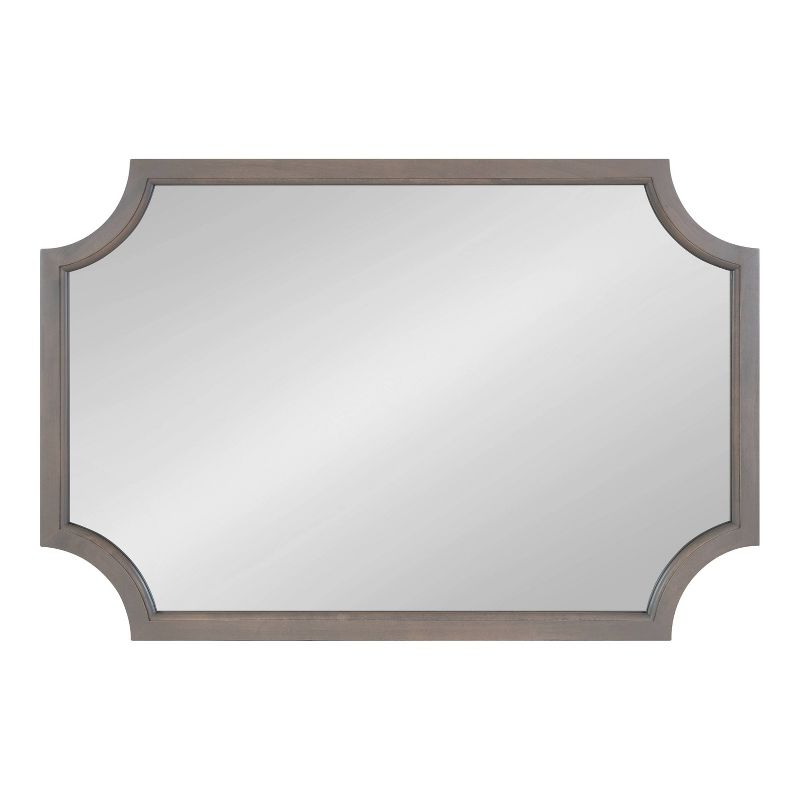Kate & Laurel All Things Decor 24"x36" Hogan Framed Scallop Wall Mirror Gray: Modern Design, No Assembly Required