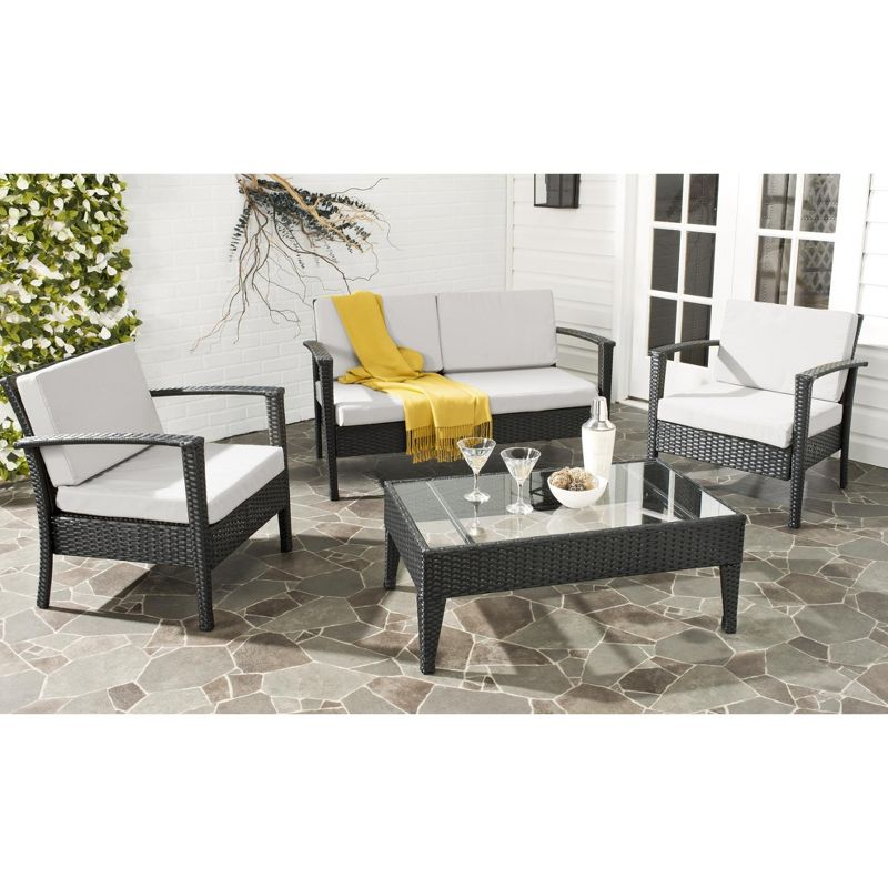 Piscataway Set - Indoor/Outdoor - FOX6006 - Black/Grey - Safavieh