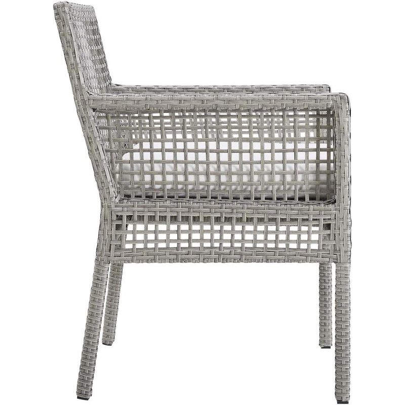 Modway Aura Outdoor Patio Wicker Rattan Dining Armchair - Gray White
