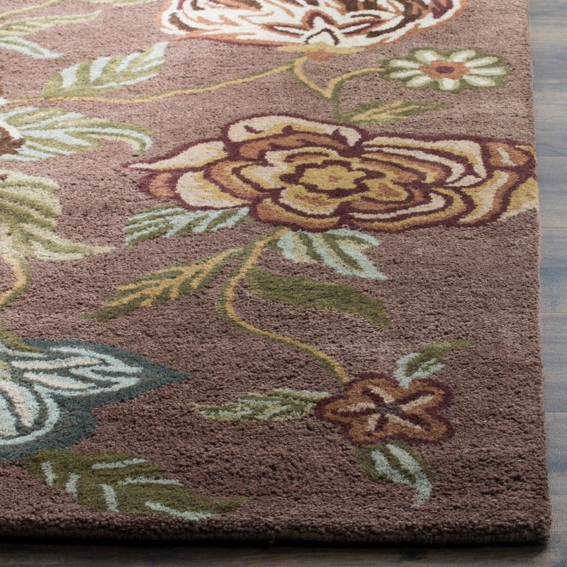 Blossom BLM920 Hand Hooked Area Rug - Brown/Multi - 8'x10' - Safavieh.