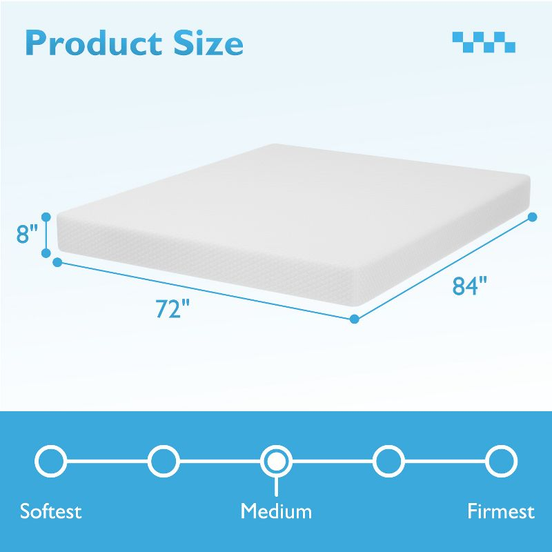 FDW 8 inch California King Mattress Gel Memory Foam Mattress for Cool Sleep & Pressure Relief/CertiPUR-US Certified/Bed-in-a-Box,California King