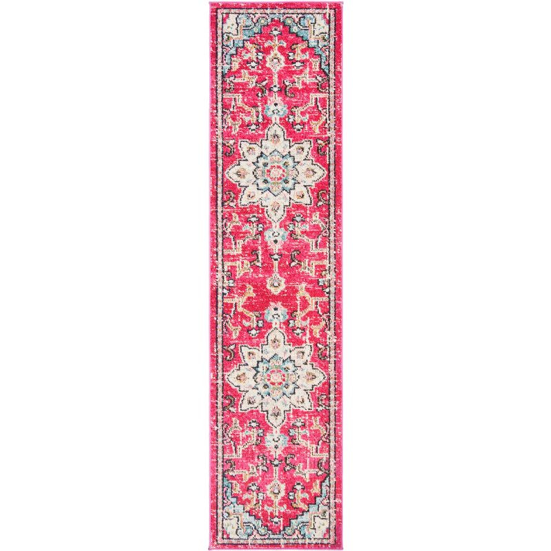 Madison MAD473 Power Loomed Indoor Runner Rug - Fuchsia/Blue - 2'2"x10' - Safavieh