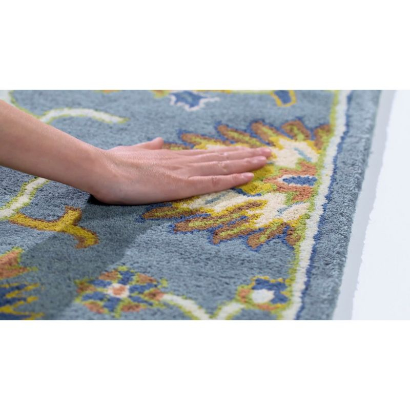 Heritage HG651 Handmade Runner Rug - 2'3"x6' - Light Blue - Safavieh