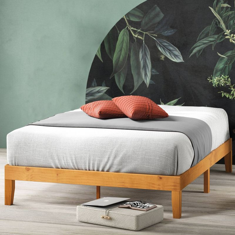 Queen Alexia Standard Wood Platform Bed Frame Natural - Zinus