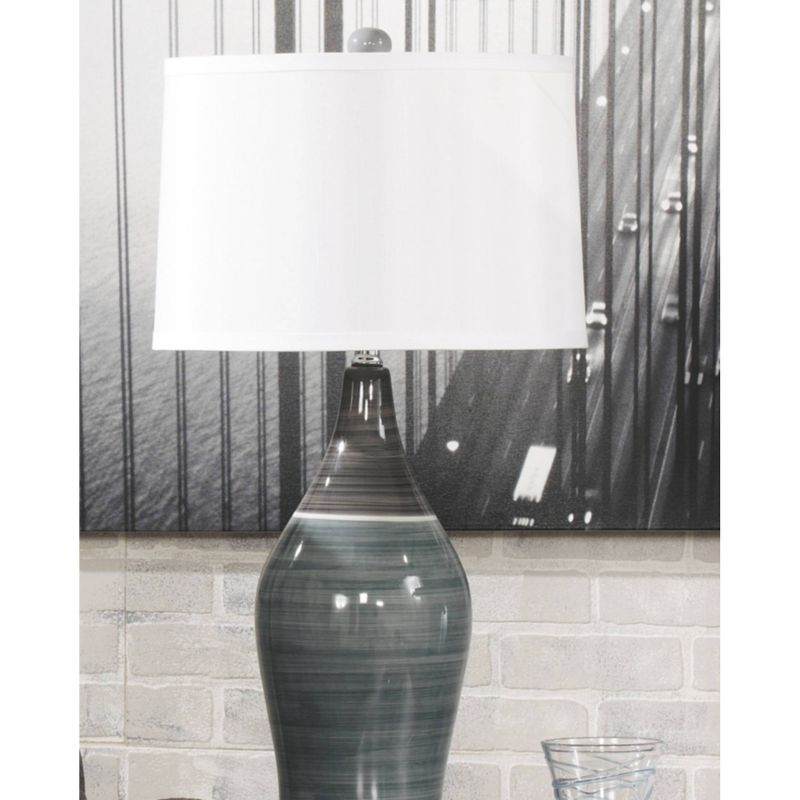 Set of 2 Niobe Table Lamps Gray - Signature Design by Ashley: Ceramic Base, 28" Height, Drum Shade, UL Listed