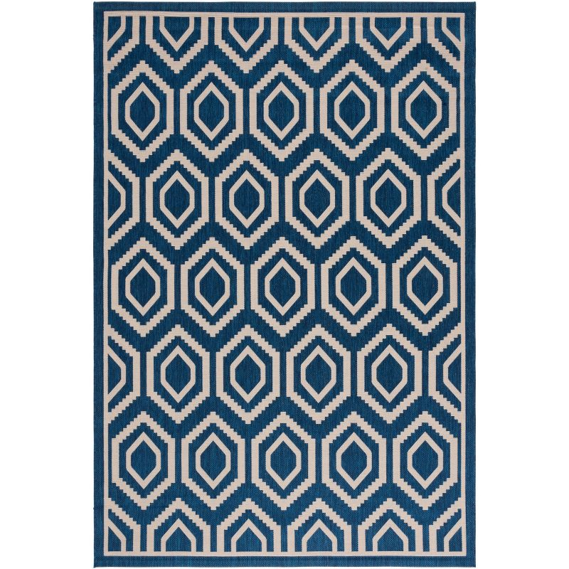 Courtyard CY6902 Power Loomed Indoor and Outdoor Area Rug - Navy/Beige - 9'x12' - Safavieh
