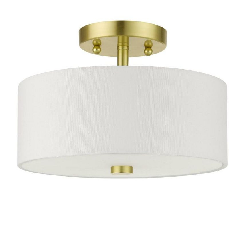 Livex Lighting Meridian 2 - Light Semi-Flush Mount in  Satin Brass
