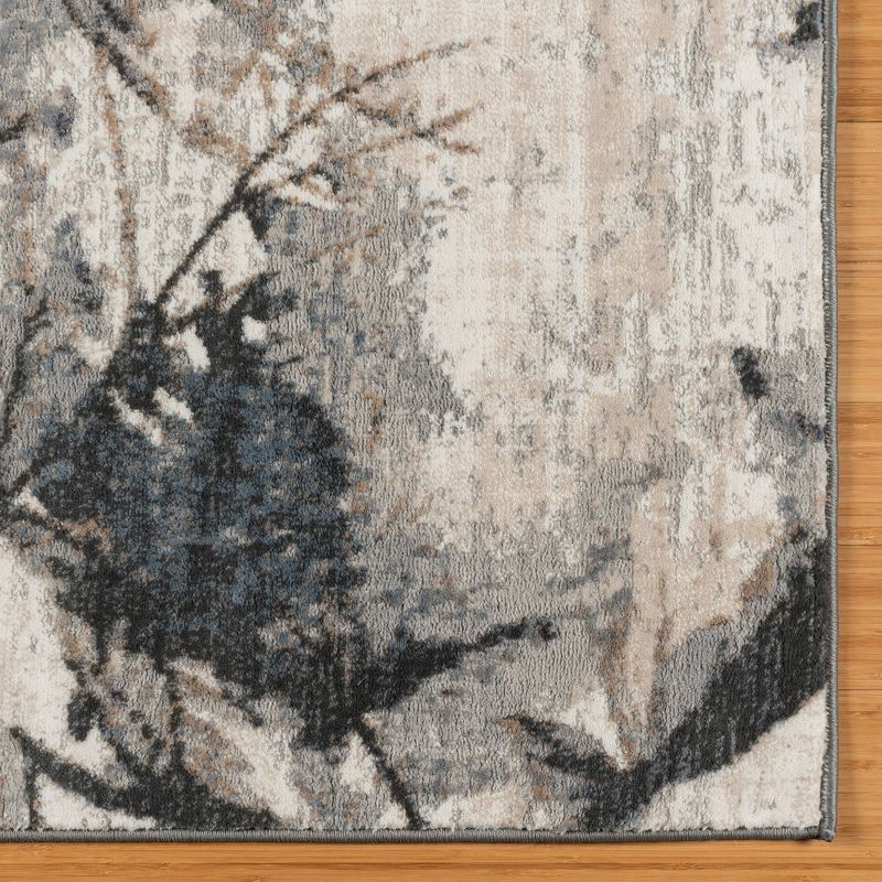 Gertmenian Quattro Scalia Modern Abstract Gray Polyester Polypropylene Indoor Area Rug, 5'3"x7'
