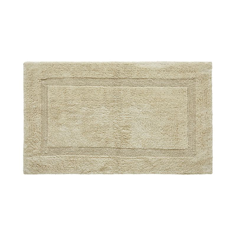 Better Trends Lux 100% Cotton Tufted Solid Reversible Bath Rug 24" x 40" Rectangle - Sand