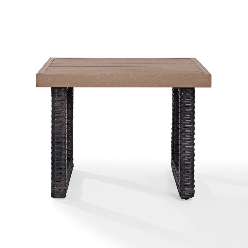 Beaufort Side Table - Crosley: Modern Wicker & Resin, UV-Resistant Patio Furniture