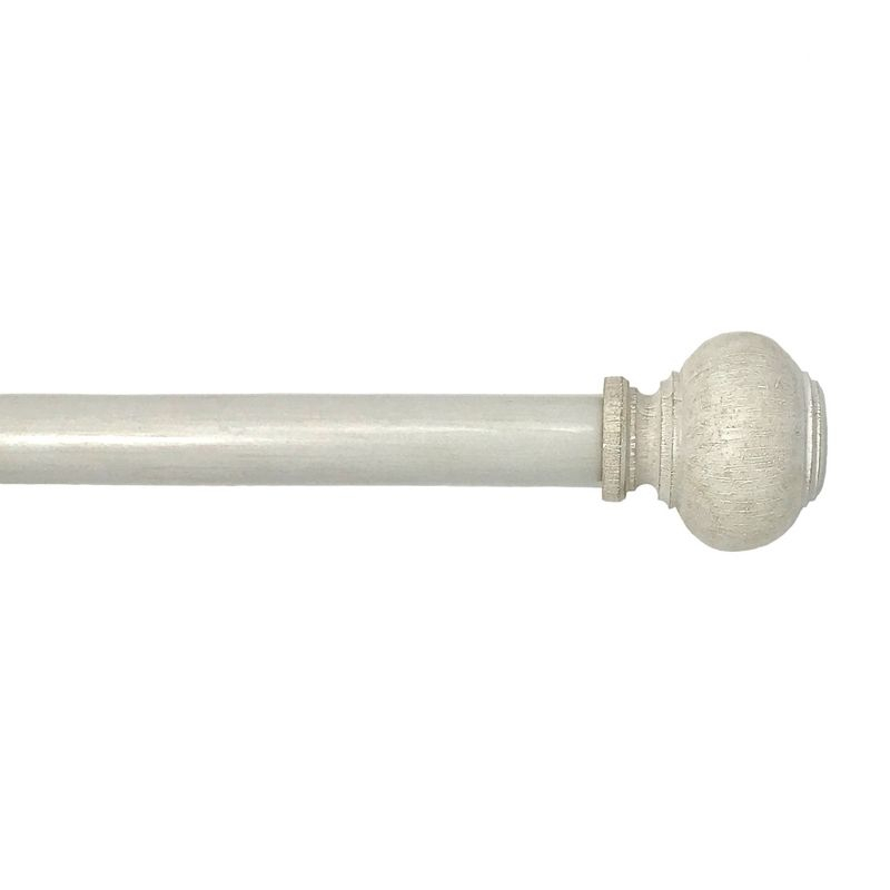 Rhinebeck Rustic Faux Wood 1" Window Drapery Single Curtain Rod - 86" - 120" - White