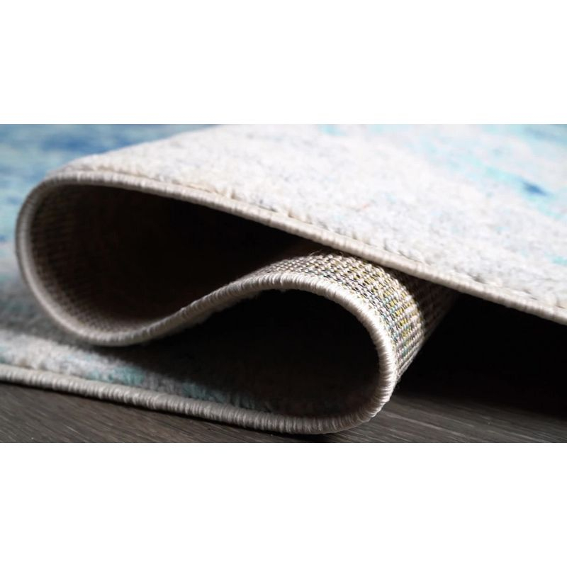 JONATHAN Y Dune Modern Abstract Cream/Blue 2 ft. x 8 ft. Runner Rug